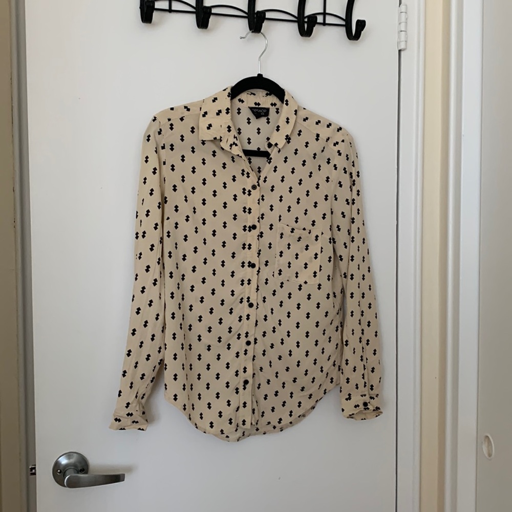 Topshop Patterned Button Down